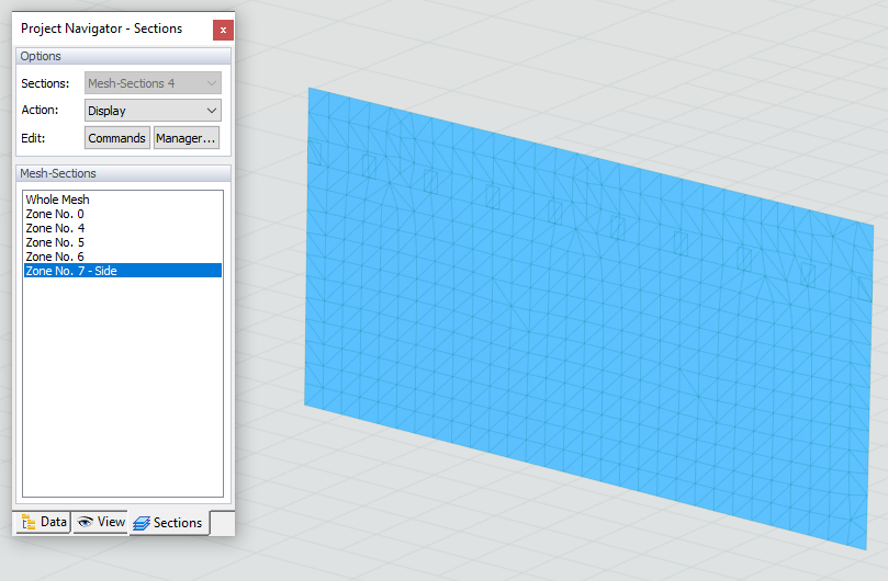Řezy se zónami pro kontrolu viditelnosti